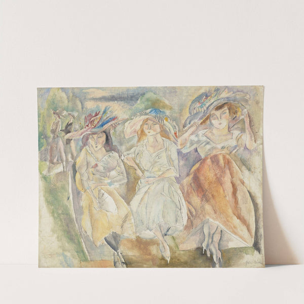 Les grands chapeaux (1917) by Jules Pascin