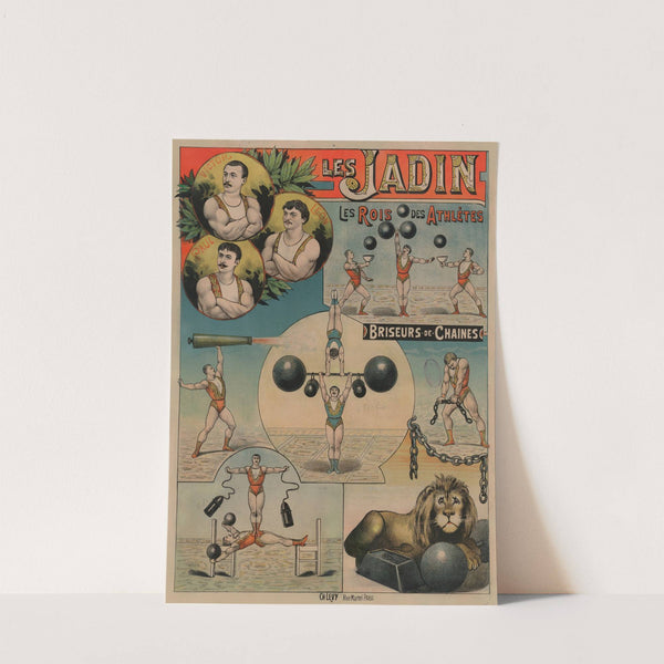 Les Jadin – Léon, Paul, Victor . Les rois des athlètes, briseurs de chaines (1890) by Imp. Charles Lévy