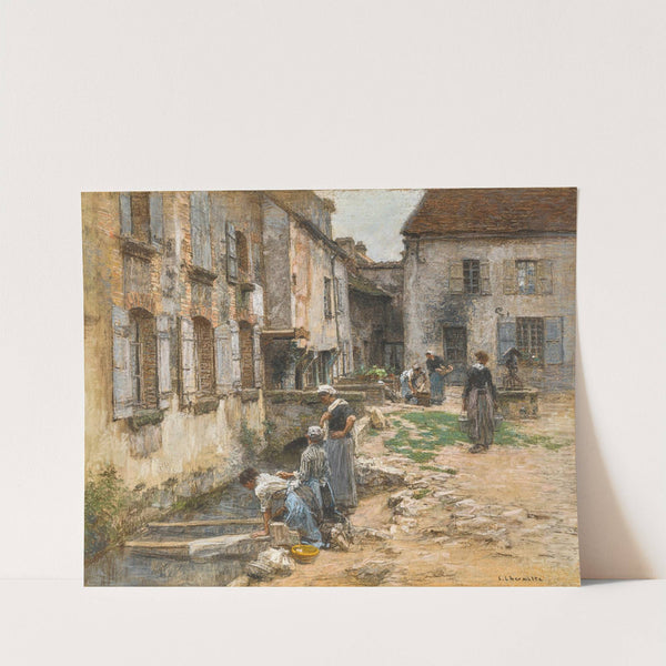Les lavandières à villenauxe by Léon Augustin Lhermitte