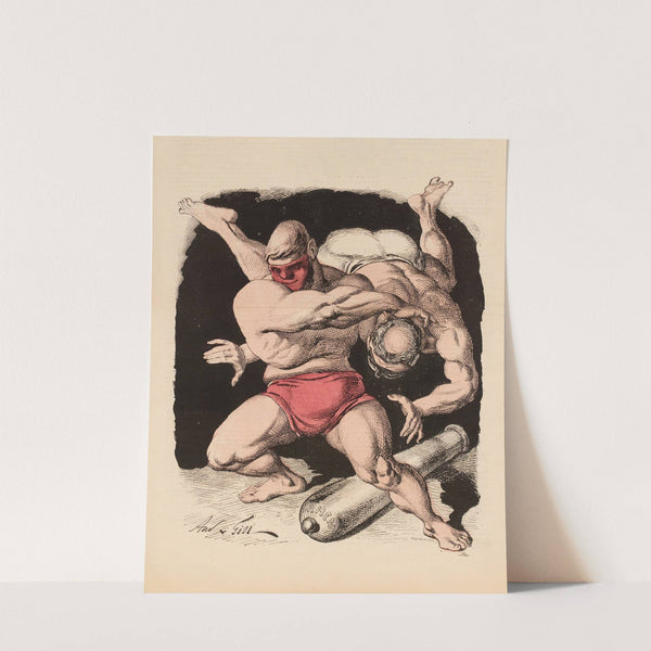 Les lutteurs masqués (1867) by André Gill