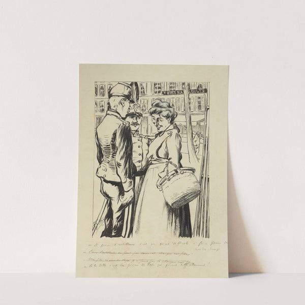 Les pièces d’artillerie c’est ça qu’est difficile à faire passer dans les champs – a la ville c’est les pièces du Pape (1903) by Fernand Louis Gottlob