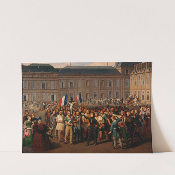 Les polytechniciens portant le crucifix sauvé de la chapelle des Tuileries, lors des émeutes du 24 février 1848 by Hippolyte Lecomte