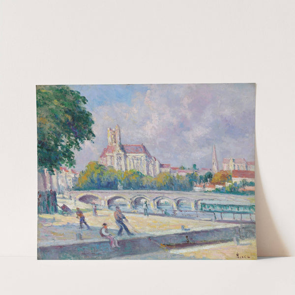 Les quais et la Cathédrale, Auxerre by Maximilien Luce