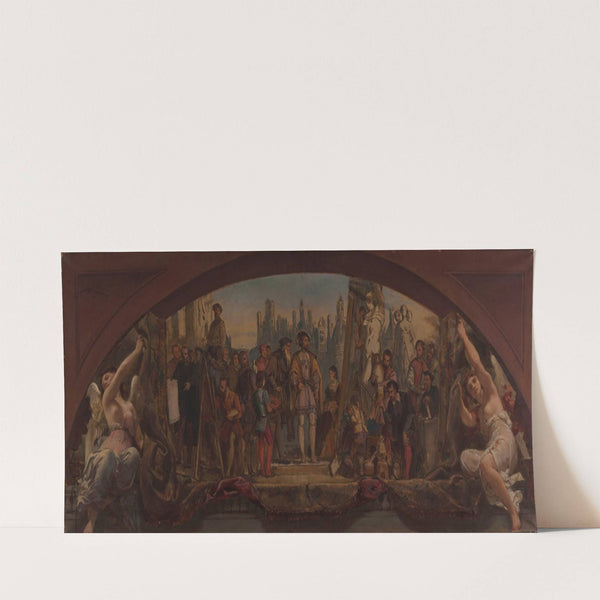 Les quatre âges de la vie artistique en France – Présentation à François Ier des plans du château de Fontainebleau (1864) by Charles Louis Müller