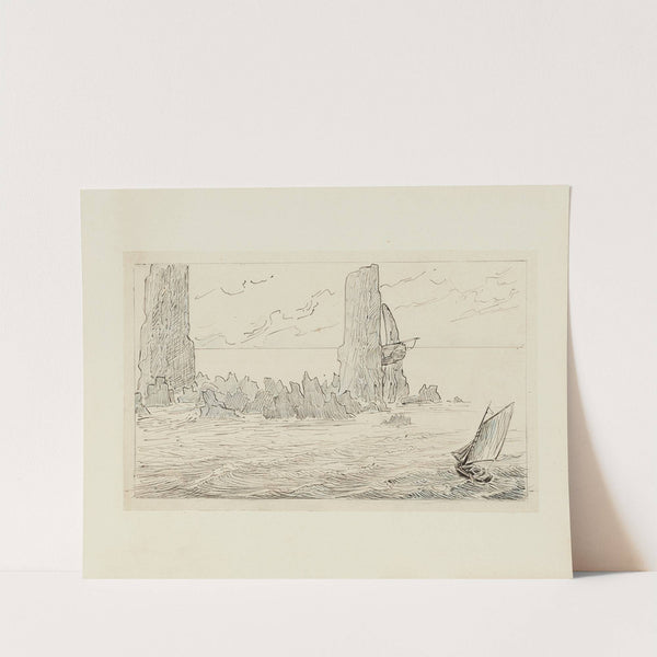 Les Rochers Douvres – dessin pour la vignette de titre pour la table des matières et des gravures, (1920-1921) by Achille Granchi-Taylor