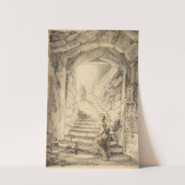 L’Escalier (The Curving Stair) (1778–79) by Gabriel de Saint-Aubin
