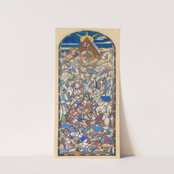 Lesende (Glasfensterentwurf) (1926) by Adolf Hölzel