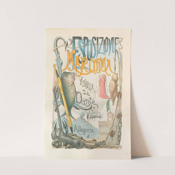 L’esposizione marittima visitata da Dante e Virgilio Pl.01 (1871) by Antonio Manganaro