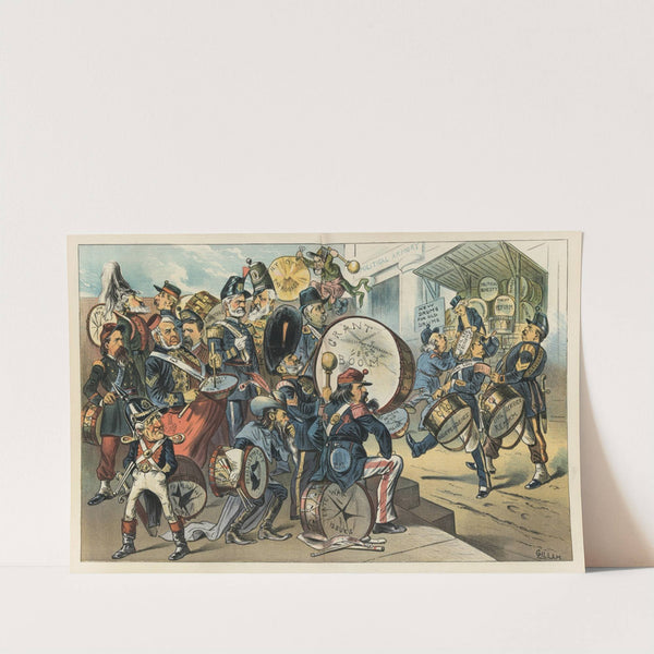 Let the political army have new drums also! by Bernhard Gillam