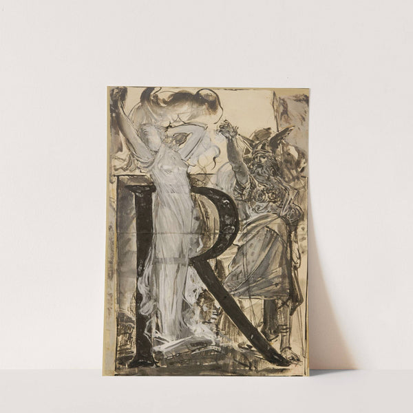 Lettre ornée R. (1885) by Luc-Olivier Merson