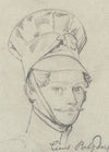 Leutnant Polzderf, Brustbild mit Tschako nach rechts