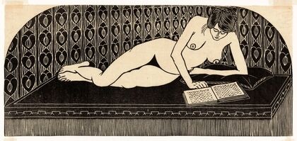 Lezen (Liggend naakt, een boek lezend) (1913)
