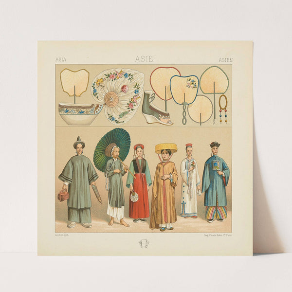 L’habillement des femmes chinoises et tartares;accessoires (1876-1888) by Auguste Racinet