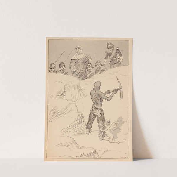 L’heureux âge du fer.Dors-tu content, Calvin Le nu quel qu’il soit, est traqué dans tous ses repaires by Adolphe Léon Willette