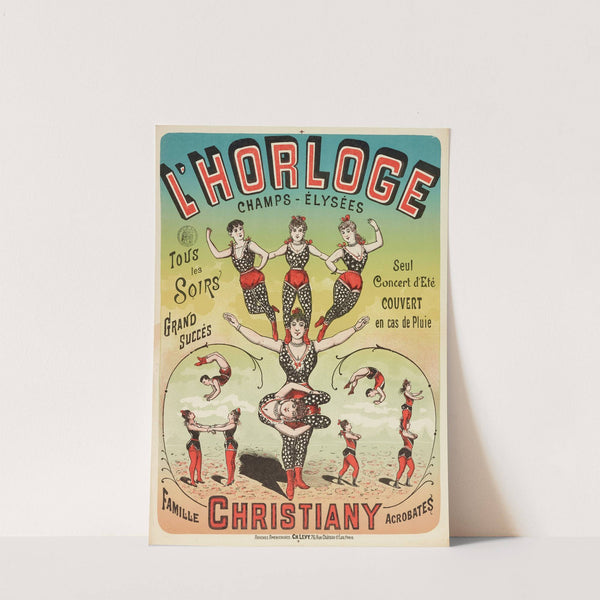 L’horloge Champs-Elysees Seul Concert D’eté Couvert En Cas De Pluie Tous Les Soirs Grand Succes Famille Christ (1882-1888) by Imp. Charles Lévy