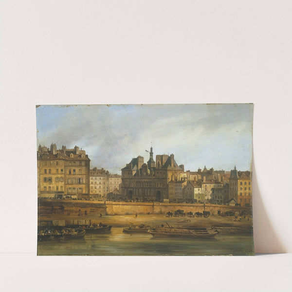 L'Hôtel de Ville et la place de Grève, vus de l'Ile de la Cité by Giuseppe Canella