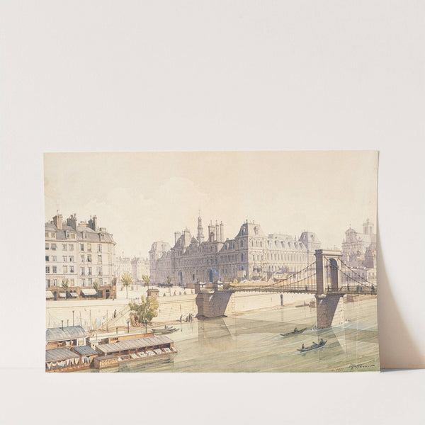 L’Hôtel de Ville et le pont d’Arcole en 1842 (1915-1945) by Fédor Hoffbauer