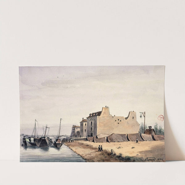 L'hôtel des Haricots (prison de la Garde Nationale), quai Saint- Bernard. by Auguste-Sébastien Bénard