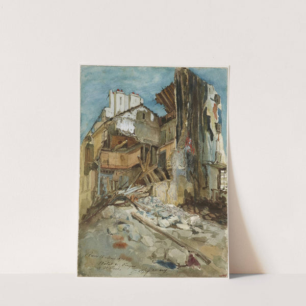 L’hôtel des Singes à Saint-Cloud (1871) by Léopold Flameng