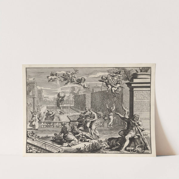 Li giardini di Roma: con le loro piante, alzate e vedvte in prospettiva Pl.01 by Giovanni Battista Falda