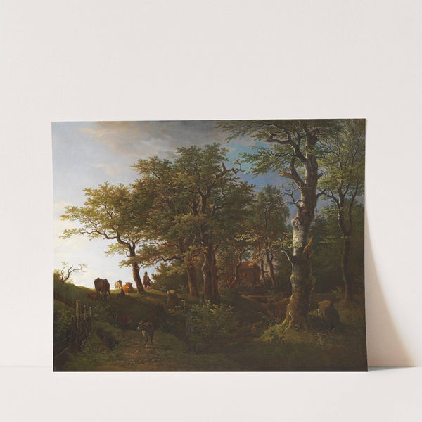 Lichte Waldlandschaft mit Vieh und Hirten by Max Joseph Wagenbauer