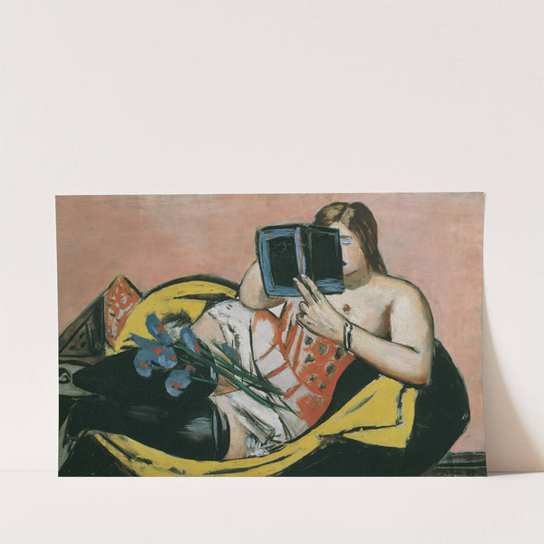 Liegende Frau Mit Buch Und Schwertlilien (1931) by Max Beckmann