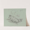 Liegende Kuh mit Kalb sowie weitere Rinder by Max Joseph Wagenbauer