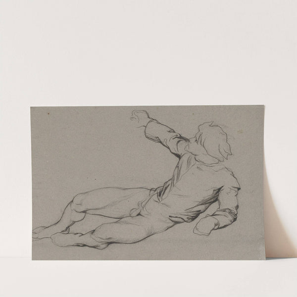 Liegender, auffahrender Hirte aus der 'Verkündigung' als Aktfigur, teils bekleidet by Victor Müller