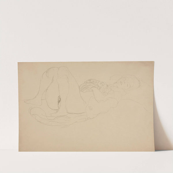 Liegender Halbakt nach rechts by Gustav Klimt