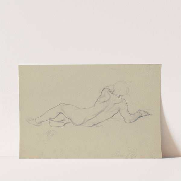 Liegender Hirte aus der 'Verkündigung' als Aktfigur in Rückansicht by Victor Müller