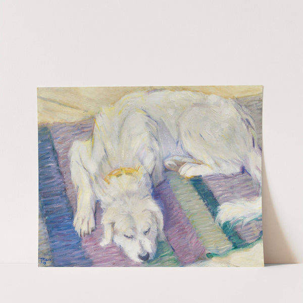 Liegender Hund (Hundeporträt von ‘Russi’) (1909) by Franz Marc