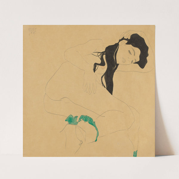 Liegender Mädchenakt (1909) by Egon Schiele