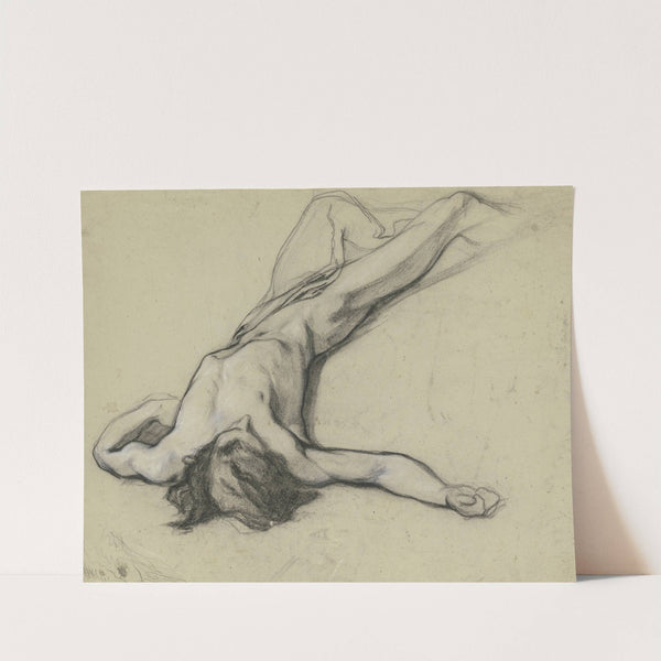 Liegender männlicher Akt by Otto Scholderer