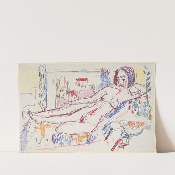 Liegender weiblicher Akt auf einer Ottomane (1924) by Ernst Ludwig Kirchner