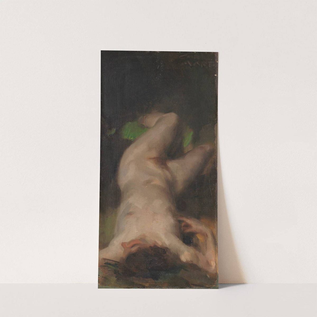 Liegender weiblicher Akt mit grünem Tuch (Ca. 1880-1920) by Carl Von Marr