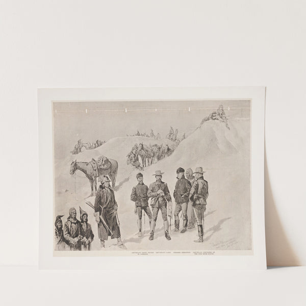 Lieutenant Casey’s last scout. Watching the hostiles from the bluffs of the stronghold (1891) by Frederic Remington