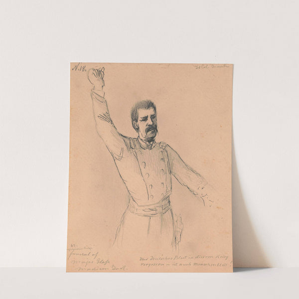 Lieutenant Colonel William G. Mank provides the eulogy at the funeral of Lieutenant Colonel Jacob Glass, Madison, Indiana, 1863 (1863) by Adolph Metzner