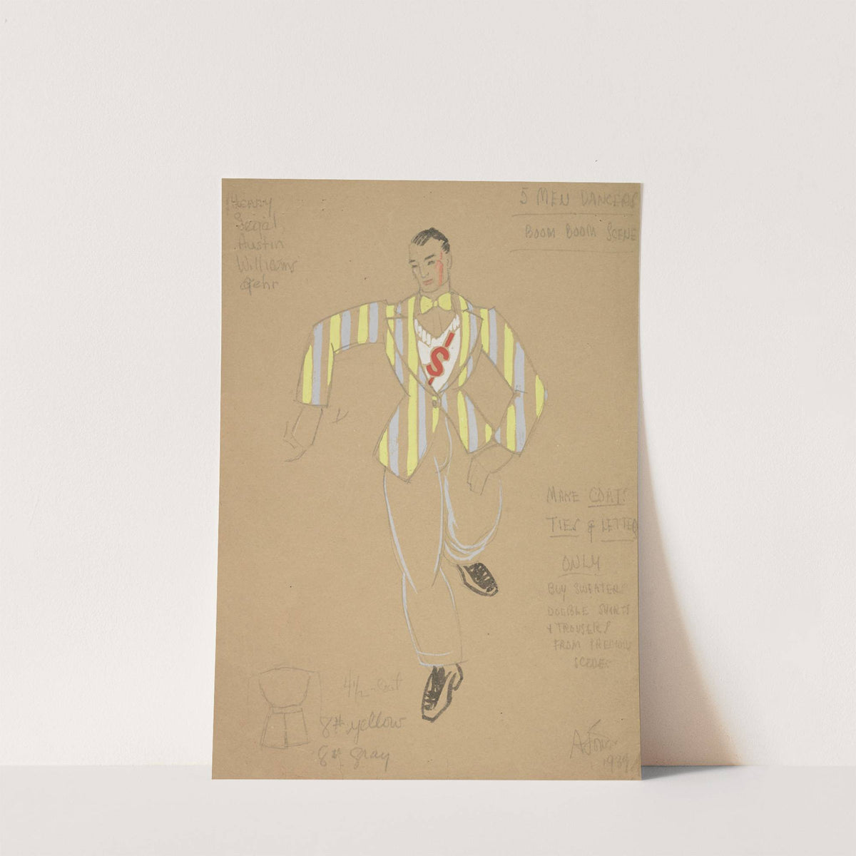 Life and Death of an American: 5 Men Dancers blue and yellow striped coat (1934-1943) by Alex Jones