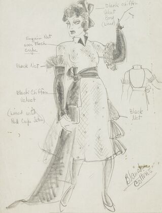 Life and Death of an American: Blanche Collins Sequinned net dress with long sash (1934-1943) — size preview