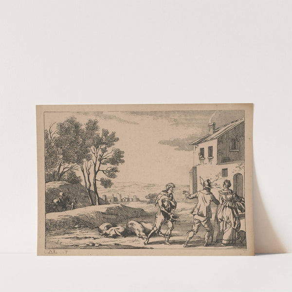 Life of the Prodigal Son – The Prodigal Son as a swineherd by Jacques Callot