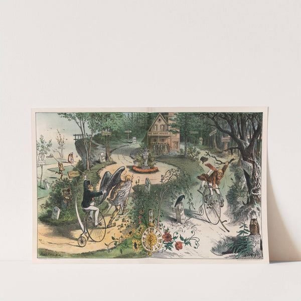 Life's ups-and-downs - Puck's improvement on Cole's 'Voyage of Life' by Joseph Ferdinand Keppler