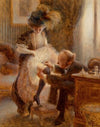 Lifting her petticoat