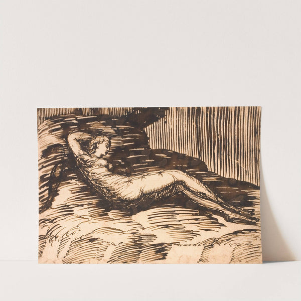 Liggende ged og tre får nær obelisk med buste af romersk kejser (1664 – 1665) by Johann Heinrich Roos