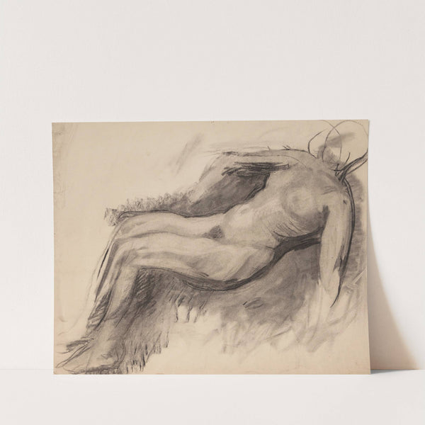 Liggende kvindelig model by Oluf Hartmann