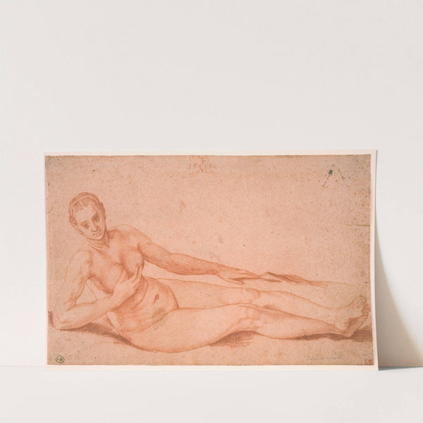 Liggende kvindelig model by Melchior Lorck