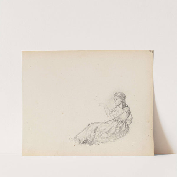 Liggende kvinnefigur (1854) by Hans Gude