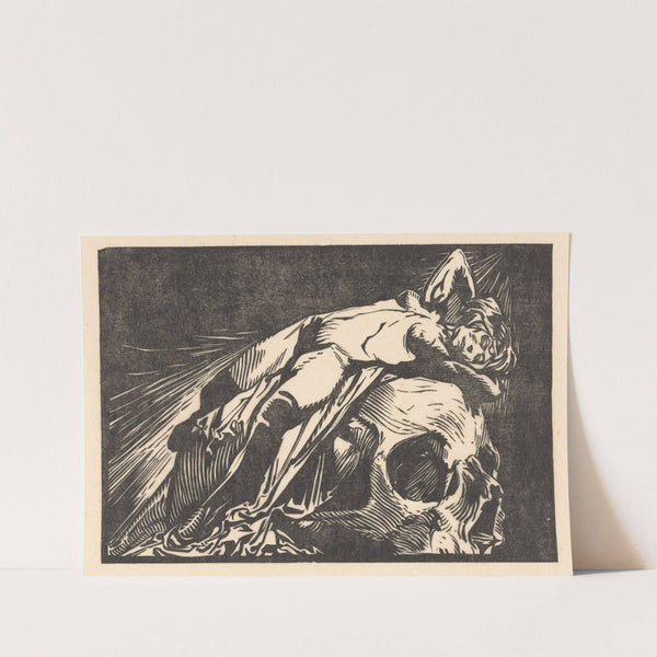 Liggende vrouw op doodskop by Johannes Josephus Aarts