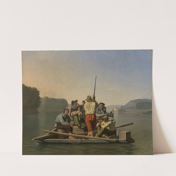 Lighter Relieving a Steamboat Aground by George Caleb Bingham