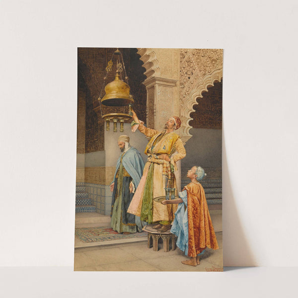 Lighting the lamps at a mosque by Giuseppe Signorini