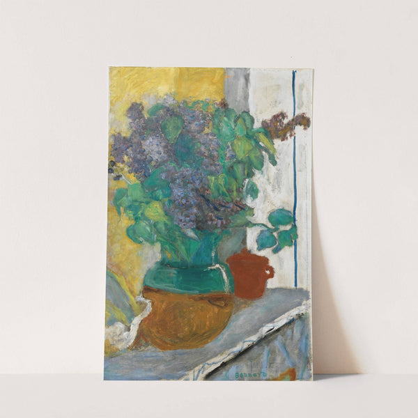 Lilas Mauve Dans Un Vase De Terre Jaune Et Vert by Pierre Bonnard